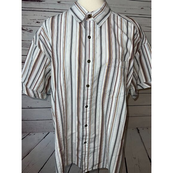 Kuhl Suncel Shirt Short sleeve button front XL Mens Extra large Striped Outdoors - Picture 2 of 9